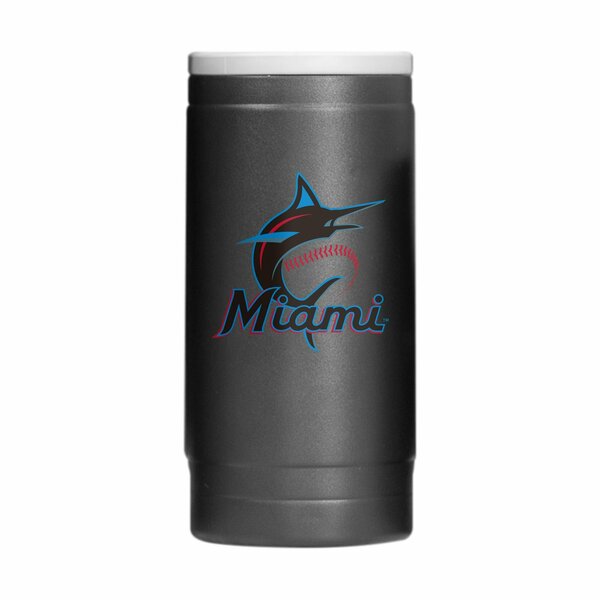 Logo Brands Miami Marlins Flipside Powder Coat Slim Can Coolie 512-S12PC-34